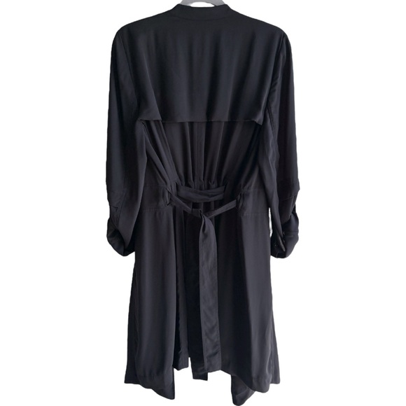 Aritzia Babaton Quincey Trench Coat Lightweight Jacket Size Large Black Flowy - Picture 7 of 10